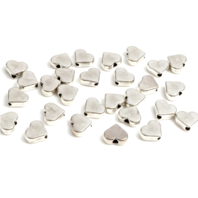 Perles Intercalaire Cœurs 8 mm métal coloris Argent Platine