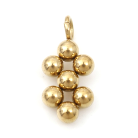 Pendentif breloque Symbole de l'infini mini bille 15 mm en Acier Inoxydable 304 finition Doré