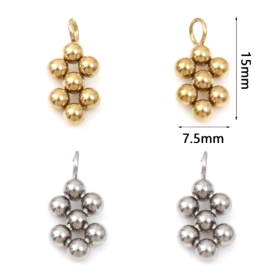 Pendentif breloque Symbole de l'infini mini bille 15 mm en Acier Inoxydable 304 finition Doré