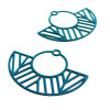 Estampes Filigrane Demi-Cercle Art Déco 23x30mm – Métal Bleu Canard