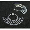 Estampes pendentif filigrane demi cercle Art  Déco Argent Platine 23 par 30mm