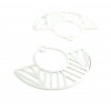 Estampes pendentif filigrane demi cercle Art  Déco Argent Platine 23 par 30mm