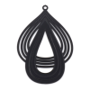 Estampes pendentif filigrane Double Gouttes Art Déco NOIR 43mm