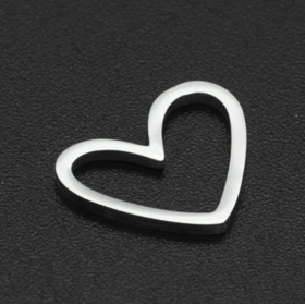 Pendentifs breloque Coeur 13 mm en Acier Inoxydable  finition Argenté pour bijoux raffinés