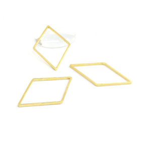Pendentifs connecteur fermé forme Losange 23mm Laiton couleur Doré 18KT