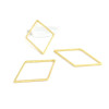Pendentifs connecteur fermé forme Losange 23mm Laiton couleur Doré 18KT