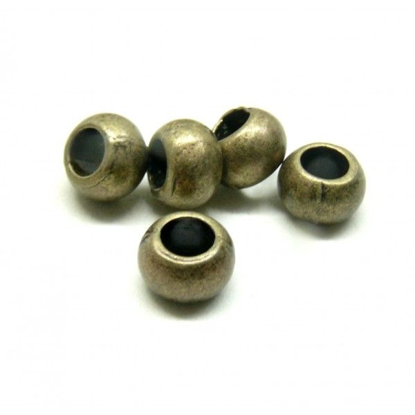 Perles intercalaires, RONDELLES 9mm, metal couleur BRONZE