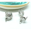 Pendentif Cage Bola Arabesque pour Perles 16mm Cuivre finition Argent Platine