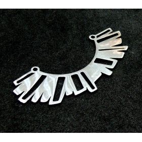 Pendentif Connecteur - Arc Art Déco 55mm - finition Argenté en Acier Inoxydable - pour bijoux raffinés