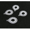 Estampes pendentif filigrane Goutte 16mm métal Coloris Blanc