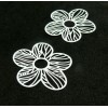 Estampes - pendentif connecteur, filigrane Fleur 34 par 28 mm - cuivre coloris BLANC