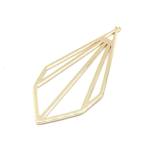 Pendentifs Goutte Géométrique 47mm en Laiton finition Doré 18KT  pour création de bijoux raffinés