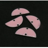 Connecteurs sequins, médaillons style résine émaillée, Biface Demi Cercle 20mm Cuivre coloris Rose Clair