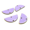 Connecteurs sequins, médaillons style résine émaillée , Biface Demi Cercle 20mm Cuivre coloris VIOLET LILAS