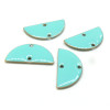 Connecteurs sequins, médaillons style résine émaillée , Biface Demi Cercle 20mm Cuivre coloris TURQUOISE