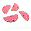 Lot de 2 Connecteurs sequins, médaillons style résine émaillée , Biface Demi Cercle 20mm Cuivre coloris ROSE