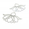 Estampes pendentif Grande feuille de lotus 39mm métal finition Argent Platine