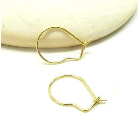 Boucles d'oreille - Dormeuses 18 par 13 mm - Acier Inoxydable 304 finition DORE