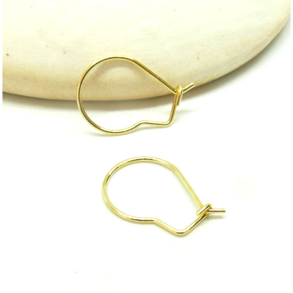 Boucles d'oreille - Dormeuses 18 par 13 mm - Acier Inoxydable 304 finition DORE