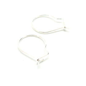 Boucles d'oreille - Dormeuses 18 par 13 mm - Acier Inoxydable 304 finition Argent VIF