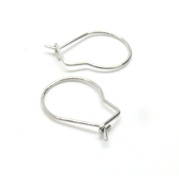 Boucles d'oreille - Dormeuses 18 par 13 mm - Acier Inoxydable 304 finition Argent Platine