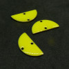 Connecteurs sequins, médaillons style résine émaillée , Biface Demi Cercle 20mm Cuivre coloris JAUNE