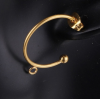 Boucles d'oreille Créoles avec attache et embouts 20 mm ACIER INOXYDABLE 304  Finition OR 18KT