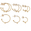 Boucles d'oreille Créoles avec attache et embouts 15 mm ACIER INOXYDABLE 304  Finition OR 18KT