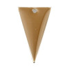 Sequins résine style émaillés Triangle Cappuccino 22 par 13mm sur une base en métal Argenté