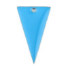Sequins résine style émaillés Triangle Bleu Turquoise 22 par 13mm sur une base en métal Argenté