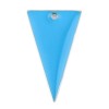 Sequins résine style émaillés Triangle Bleu Turquoise 22 par 13mm sur une base en métal Argenté
