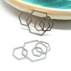Pendentifs Géométriques 40 x 25mm – Acier Inoxydable Argenté Placage IONIQUE
