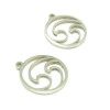 Pendentifs Vague dans médaillon ajouré 12mm  Acier Inoxydable 201 finition Argenté Rhodié