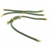 Support bracelet Intercalaire cordon Nylon ajustable avec accroche  Laiton Coloris Vert KAKI