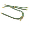 Support bracelet Intercalaire cordon Nylon ajustable avec accroche  Laiton Coloris Vert KAKI