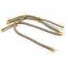 Support bracelet Intercalaire cordon Nylon ajustable avec accroche  Laiton Coloris Beige foncé