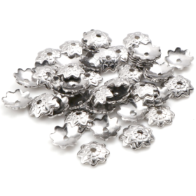 Coupelles - caps - Forme Fleur -  7 mm - Acier Inoxydable 304