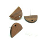 Supports de boucle d'oreille Puce Bois Demi Cercle avec attache 18 par 13mm  et embouts plastique