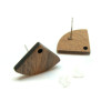 Supports de boucle d'oreille Puce Bois Eventail avec attache 19 par 15mm  et embouts plastique