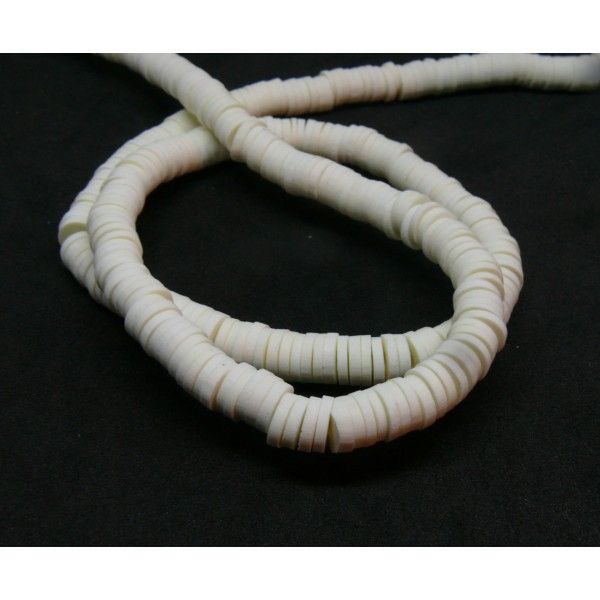 Perles rondelles Heishi en pâte polymère 3 par 1mm