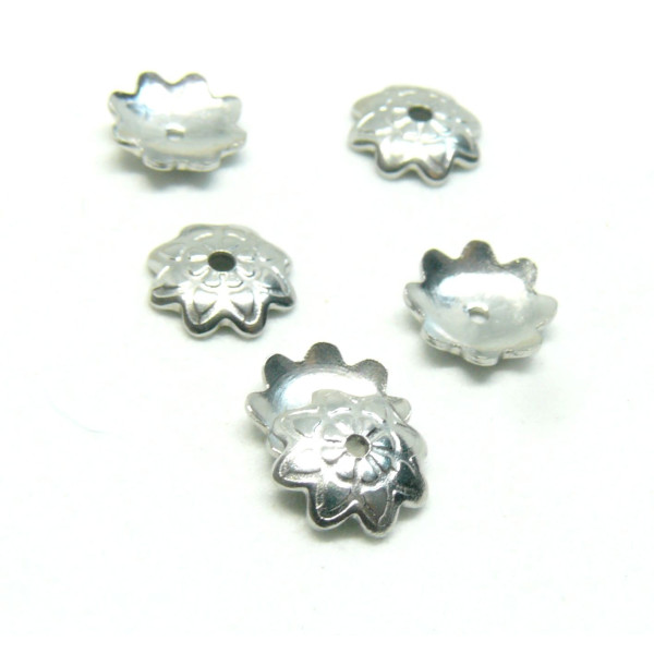 Coupelles - caps - Forme Fleur -  7 mm - Acier Inoxydable 304