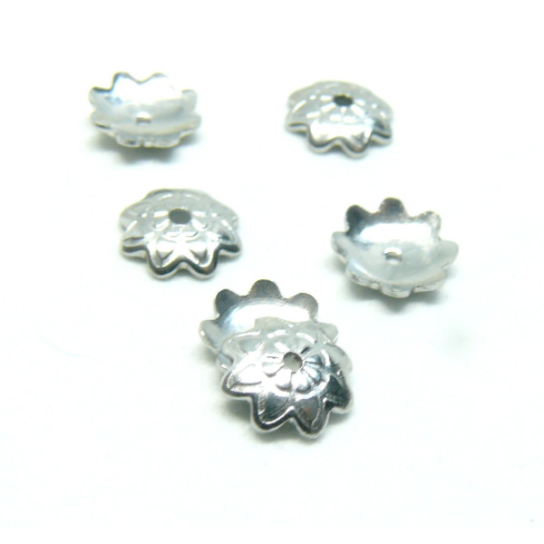 Coupelles - caps - Forme Fleur -  7 mm - Acier Inoxydable 304
