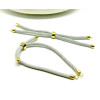 Support bracelet Intercalaire cordon Nylon ajustable avec accroche  Laiton Coloris Gris