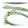 Support bracelet Intercalaire cordon Nylon ajustable avec accroche  Laiton Coloris Gris