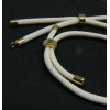 Support bracelet Intercalaire cordon Nylon ajustable avec accroche  Laiton Coloris Blanc Crème