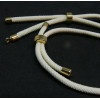 H11M025-149 – Lot de 1 ou 2 Support Bracelet Intercalaire Cordon Nylon Ajustable avec Accroche – Laiton Blanc Crème