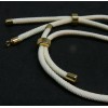 H11M025-149  PAX 1 Support bracelet Intercalaire cordon Nylon ajustable avec accroche  Laiton Coloris Blanc Crème