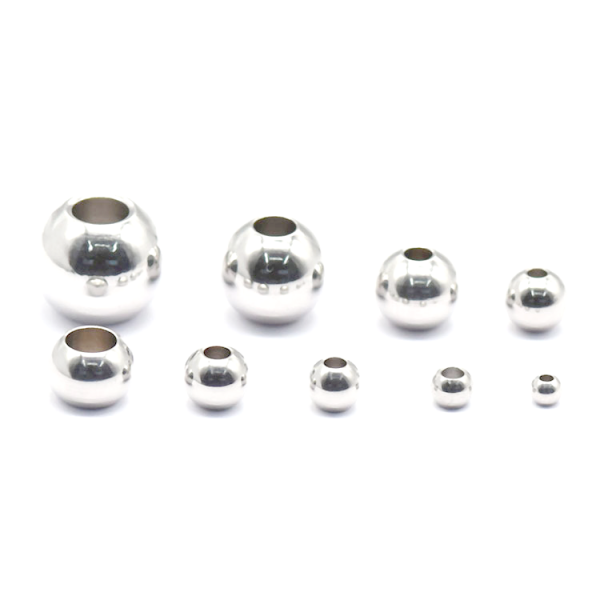 Perles intercalaires Rondes 4mm Trou 1.5mm en Laiton Argenté  Placage sous Vide
