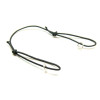 Supports bracelet cordon Nylon Elastique ajustable avec 2 anneaux d'accroche en Argent Platine Coloris NOIR