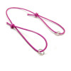 Supports bracelet cordon Nylon Elastique ajustable avec 2 anneaux d'accroche en Argent Platine Coloris FUCHSIA